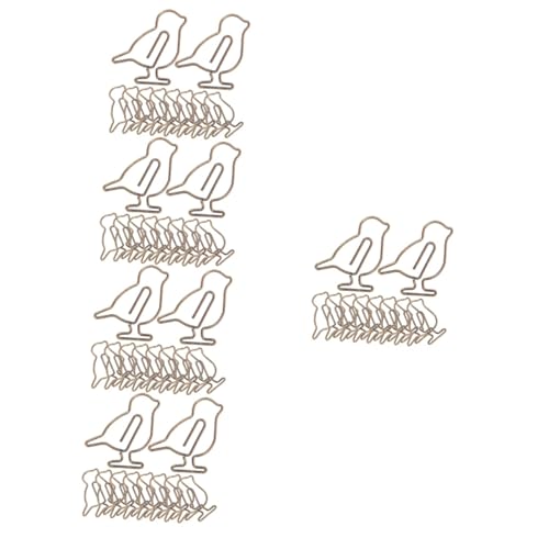 Gatuida 5 Sätze Kreative Büroklammern Form Von Antiken Vögeln Metall Papierclips Für Notizen Bücher Und Dokumente Für Büro Und Zuhause 20 Stück * 5 von Gatuida
