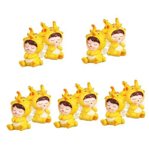 Gatuida 5 Sätze Neujahrs-sternzeichen-drachenbaby-desktop-dekoration Karikatur Drachenschmuck Chinesisch Neujahr Büro Dekoration Puppe Sternzeichen-drachen-figur-dekoration 2 Stück * 5 von Gatuida