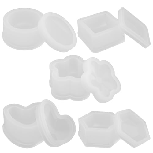 Gatuida 5 Stück Aufbewahrungsbox-Harzform mit Deckel, Glas-Silikonform, Würfel-Harzglasformen für Epoxidharz, DIY-Schmuck, Schmuck, Süßigkeitenbehälter, Kerzenhalter, Heimdekoration, Organizer, Gatuida 5 Stück Aufbewahrungsbox-Harzform mit Deckel, Glas-Silikonform, Würfel-Harzglasformen für Epoxidharz, DIY-Schmuck, Schmuck, Süßigkeitenbehälter, Kerzenhalter, Heimdekoration, Organizer, von Gatuida