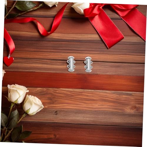 Gatuida 5 Stück Doppelreihiger Halskettenverschluss Edelstahl Schmuckverbinder Sicherer Schmuckverschluss Für Mehrlagige DIY Armbänder Alltag Und Festliche Anlässe von Gatuida