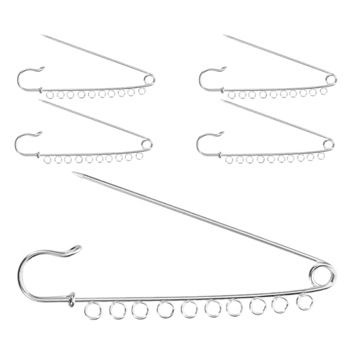 Gatuida 5stücke Silberne Sicherheitsnadeln Mit Schlaufen Broschen Für Schals Und -projekte Fach Handgeschweißt Gatuida 5stücke Silberne Sicherheitsnadeln Mit Schlaufen Broschen Für Schals Und -projekte Fach Handgeschweißt von Gatuida