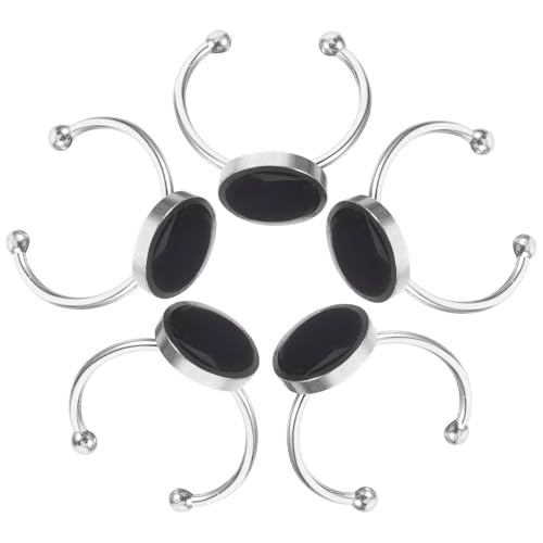 Gatuida 5 Stück Einstellbarer Farbwechselring Unisex Emotion Ringe für Schmuckherstellung Temperaturabhängig Einzigartiges Design für von Gatuida