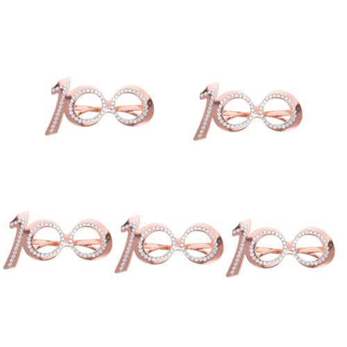 Gatuida 5 Stück Geburtstagsbrillen Geburtstagszubehör Geburtstagsbrillen Partybrillen Für Erwachsene Strassbrillen Foto Spaßbrillen Für Party Nummer Happy Retro Fancy Roségold von Gatuida