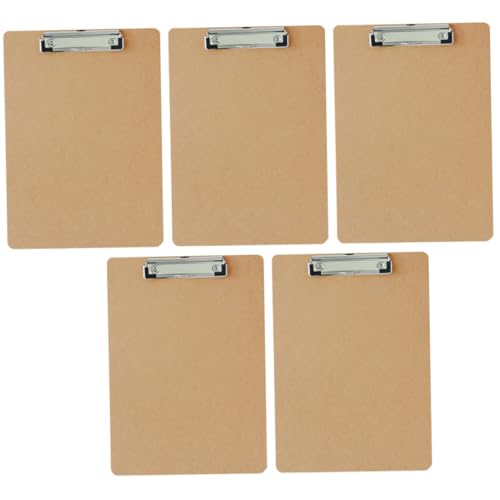 Gatuida 5 Stück Holz Clipboard Leicht und Tragbar für Büro und Konferenzen Dokumentenorganizer mit Perfektem Schreibpad Für Verschiedene Schreibumgebungen von Gatuida