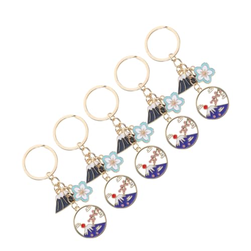 Gatuida 5 Stück Kirschblüten-schlüsselanhänger Japanische Schlüsselanhänger Autokey -dekoration Kirschblüten-emaille-schlüsselanhänger Blumen-schlüsselanhänger Zinklegierung von Gatuida