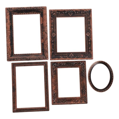 Gatuida 5 Stück Miniatur-Bilderrahmen für Puppenhäuser: DIY-Zubehör im Maßstab 1:12 für Puppenhäuser – Kunststoffmöbel-Dekoration, Holz-Minirahmen für Heimwerkerarbeiten von Gatuida