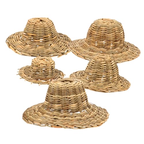 Gatuida 5 Stück Miniaturisierte Bastel Sombreros Teiliges Set Handgefertigter Strohhüte für Dekoration Fotorequisiten und Hochwertige Gewebte Minihüte für Besondere Anlässe von Gatuida
