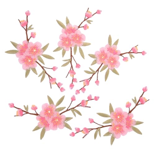 Gatuida 5 Stück Teiliges Bestickte Bügelbilder Blumen Patches Selbstklebend Aufbügeln Robustes Textil design für Jacken Jeans Taschen Mützen Kleidung und Schuhe Farbenfroh und Langlebig von Gatuida