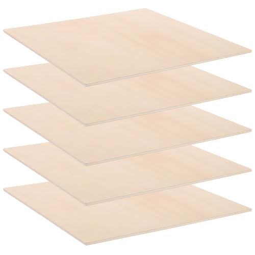 Gatuida 5 Stück Teiliges Dünne Sperrholzplatten aus Langlebigem Bassholz Vielseitig Einsetzbar für Holzschnitzerei DIY Bastelarbeiten Modellbau und Gravur Leicht zu Schneiden Bearbeiten von Gatuida