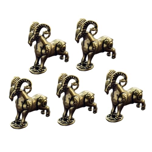 Gatuida 5 Stück Teiliges Messing Ziegen Ornament Kreative Kupfer Deko für Zuhause Langlebig und Formstabil als Geburtstagsgeschenk und Stilvolle Tischdekoration von Gatuida