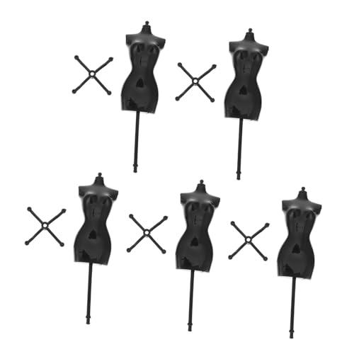 Gatuida 5 Stück Teiliges Miniatur puppenständer Schwarzes Puppenkleider Display Rack Kindersicher Glatte Oberfläche für Puppenhaus Zubehör und Geburtstagsgeschenke von Gatuida