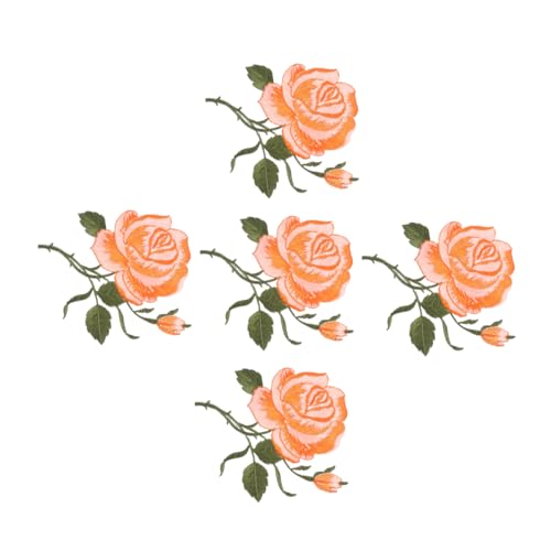 Gatuida 5 Stück Teiliges Rosenförmige Bügelflicken Aufnäher für Kleidung Strapazierfähige Stickapplikationen mit Rückenkleber zum Aufbügeln und Reparieren von Textilien Dekorative Patches von Gatuida