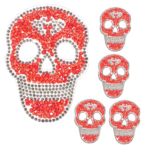 Gatuida 5 Stück Teiliges Skull Aufnäher Bestickte Diy Patches für Kleidung Hüte und Taschen Selbstklebend zur Dekoration und Reparatur Rot und Langlebig von Gatuida