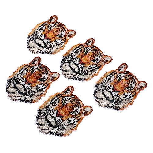 Gatuida 5 Stück Tigerkopfdekorationsaufkleber Patches Formen Stolz Patcht Kleidung Bestickte Aufnäher Für Kleidung Diy-patches Design-patches Gestickte Aufnäher Stickerei Hallo Polyester von Gatuida