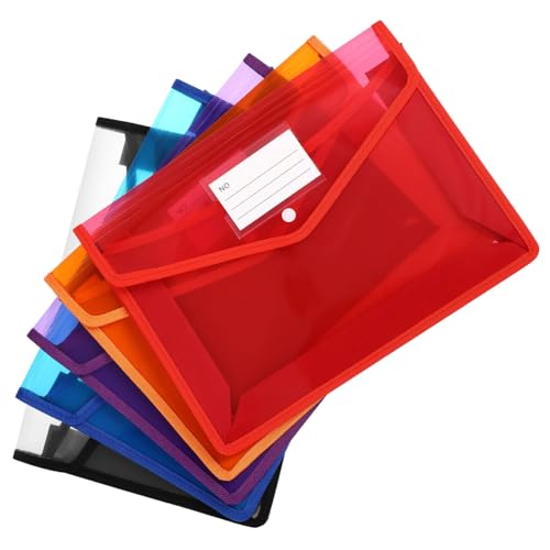 Gatuida 5 Stück Transparente Kunststoffordner mit Druckknopf Leichte Dokumentenorganizer mit Großer Kapazität Sichere Aufbewahrung für Büro Schule und Zuhause Weiß Rot Blau Orange Gatuida 5 Stück Transparente Kunststoffordner mit Druckknopf Leichte Dokumentenorganizer mit Großer Kapazität Sichere Aufbewahrung für Büro Schule und Zuhause Weiß Rot Blau Orange von Gatuida