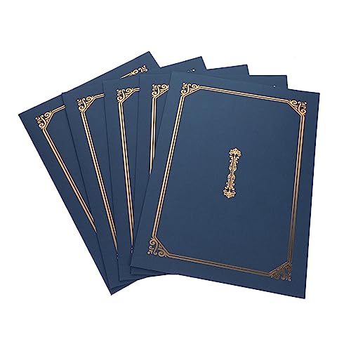Gatuida 5 Stück Zertifikatshülle Leistungsverzeichnis Hochzeit Papierzertifikat A4 Diplomumschlag Diplomordner dokumentenmappe urkundenmappe document holder Diplom-Cover Papierhüllen Blue von Gatuida