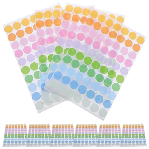 Gatuida 50 Blatt Farbenfrohe Runde Klebepunkte Selbstklebende Etiketten für Beschriftung Klassifizierung von Gewürzen DIY Büro und Haushalt von Gatuida