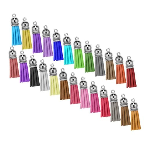 Gatuida 50 Sätze Teiliges PU Quasten Anhänger Langlebige Schlüsselanhänger und Taschenanhänger Modisch und Praktisch für DIY Schmuck und Schlüsselringe Vielseitige Dekoration für Handwerk von Gatuida