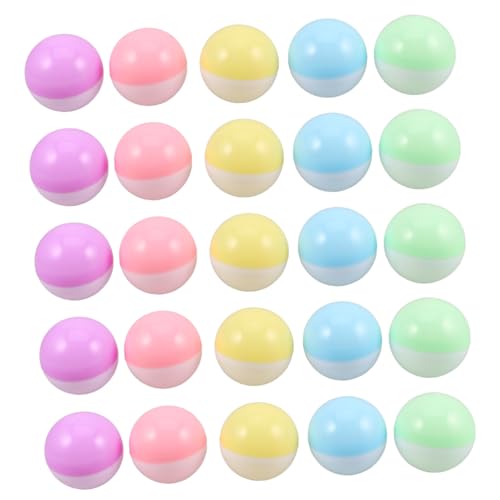 Gatuida 50 Stück Bunte Wiederverwendbare Kunststoffkapseln für Gumball Automaten Befüllbare Runde Behälter Macaron Farben Grün Blau Gelb Rosa für Süßigkeiten Partydeko und Diy von Gatuida