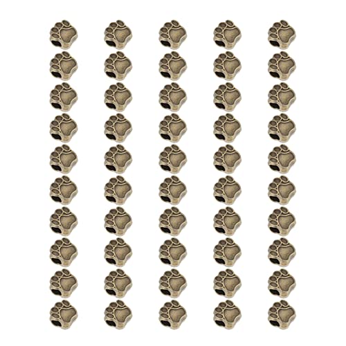 Gatuida 50 Stück DIY Schmuck Perlen Vintage Zinklegierung Abstandshalter Bärentatzen Beads für Armbänder und Langlebig und Verschleißfest für Kreative Bastelprojekte von Gatuida