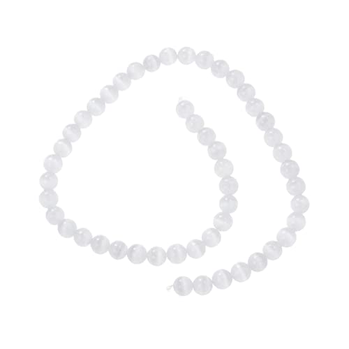 Gatuida 50 Stück Edelsteinarmband Katzenaugen Perlen Natürliche Runde Schmuckperlen für DIY Projekte Unisex Geeignet für Geschenke und Besonderen Anlässe von Gatuida