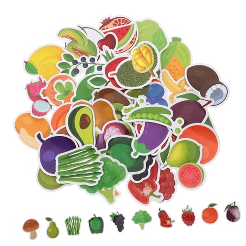 Gatuida 50 Stück Frucht und Gemüseaufkleber Cartoon Sticker Pädagogisch Lernhilfe Geruchsfreie Materialien Für Klassenzimmer Dekoration Und Gepäck Gatuida 50 Stück Frucht und Gemüseaufkleber Cartoon Sticker Pädagogisch Lernhilfe Geruchsfreie Materialien Für Klassenzimmer Dekoration Und Gepäck von Gatuida