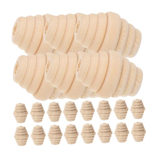 Gatuida 50 Stück Gewinde Oval Holzperlen Naturholz Bastelperlen für Schmuckherstellung für DIY Projekte Robuste und Haltbare Perlen für Erwachsene von Gatuida