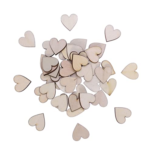 Gatuida 50 Stück Herzförmige Holzscheiben Unlackiert Naturbirke DIY Bastelverzierungen für Hochzeit und Weihnachten Holzplättchen zum Basteln von Gatuida
