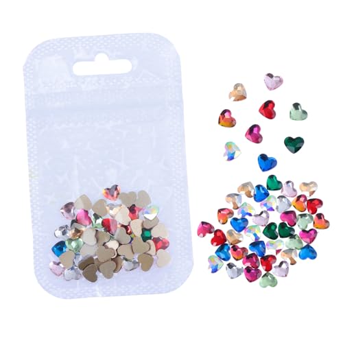 Gatuida 50 Stück Herzförmige Nail Art Charms Kristallklarer DIY Nageldekorationen für Natürliche und Künstliche Nägel Strasssteine Nägel Zubehör für Salon und Zuhause von Gatuida