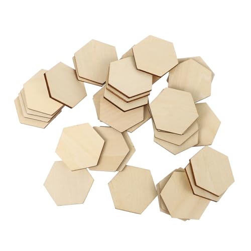Gatuida 50 Stück Hexagonale Holzchip -Dekorationen weihnachtsdeko dekoration weihnachten wihnachtsdeko holzdeko Sechsecke Ornament weihnachtsschmuck selber machen Holz sechseck Hölzern von Gatuida