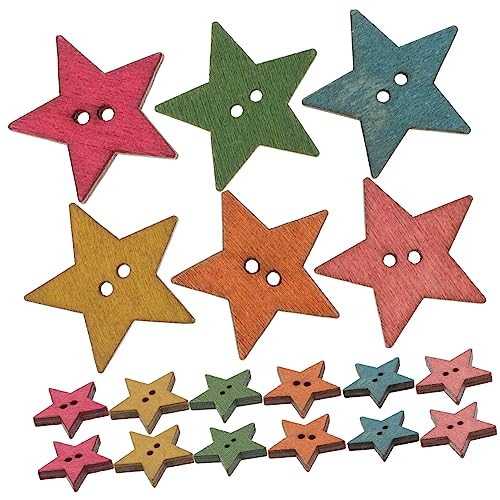 Gatuida 50 Stück Hölzerne Fünf-punkte-sternknöpfe Sterne Jackenknöpfe Handgefertigte Knöpfe Für Handwerk Tasten Zur Herstellung Von Armbändern Formen Stern-nähknopf Kunsthandwerk von Gatuida
