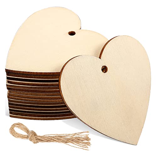 Gatuida 50 Stück Holzknopfstück Rohlinge zum Basteln Ausschnitte für Türaufhänger DIY-Handwerk-Malerei-Tags Form Stöcke hochzeitsgeschenk herzförmige Holzausschnitte herzförmige Dekoration von Gatuida