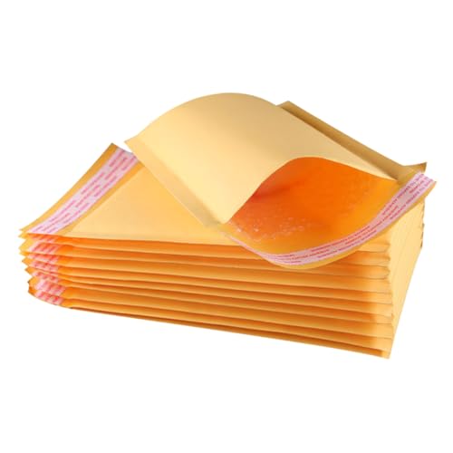 Gatuida 50 Stück Kraftpapier Luftpolster Versandtaschen Selbstklebend Stoßfest Geeignet für Pakete Versand Schutzumschläge Bubble Film Verpackung von Gatuida