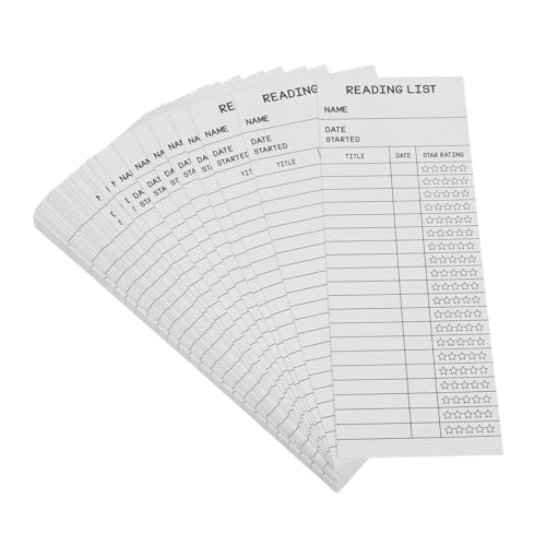 Gatuida 50 Stück Lesezeichen Leselisten Papier Book Tracker Karten für Schüler Lehrer Stabiles Blanko Bibliothekskarten ohne Loch Vielseitig für Schule Zuhause Lesebegeisterte Gatuida 50 Stück Lesezeichen Leselisten Papier Book Tracker Karten für Schüler Lehrer Stabiles Blanko Bibliothekskarten ohne Loch Vielseitig für Schule Zuhause Lesebegeisterte von Gatuida