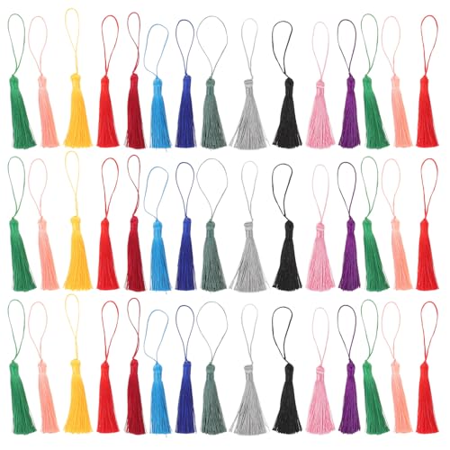 Gatuida 50 Stück Lesezeichenquasten: Bastelquasten mit Schlaufen für die Herstellung von Ohrringen, Schmuck, Schlüsselanhängern, Taschenanhängern, handgefertigten DIY-Accessoires Gatuida 50 Stück Lesezeichenquasten: Bastelquasten mit Schlaufen für die Herstellung von Ohrringen, Schmuck, Schlüsselanhängern, Taschenanhängern, handgefertigten DIY-Accessoires von Gatuida