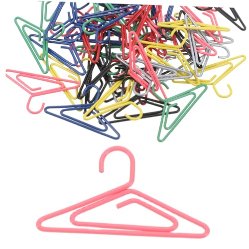 Gatuida 50 Stück Mini Kleiderbügel Papierclips Kreative Bunte Büroklammern Metall Lesezeichen und Notizen Halter für Studenten und Freunde Zufällige Farbe Zufällige Farbe von Gatuida