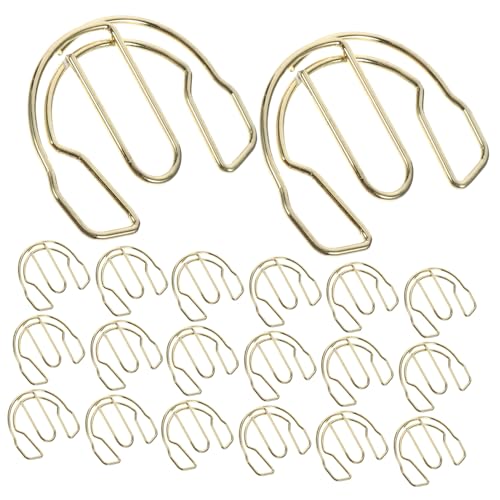 Gatuida 50 Stück Mini Metall Büroklammern in Kreativer Kopfhörerform Goldfarbene Papierklammern Praktische Formstabile und Dekorative Clips für Büro Schule und Zuhause Vielseitig von Gatuida