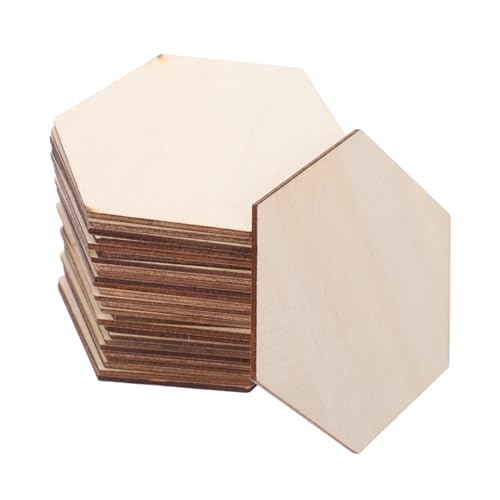 Gatuida 50 Stück Natürliche Sechseckige Holzscheiben Rohe Blanke Holzstücke aus Nachhaltigem Holz DIY Basteln Handmalerei Moderne Wanddekoration Kreative Holzverzierung von Gatuida