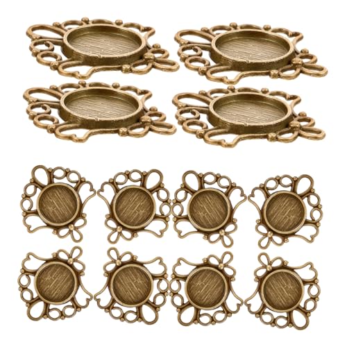 Gatuida 50 Stück Runde Bezel Anhängertrays aus Langlebiger Zinklegierung DIY Schmuckzubehör für Cabochons Vintage Stil für Halsketten und Individuelle Schmuckherstellung von Gatuida