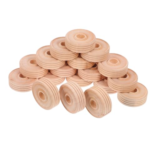 Gatuida 50 Stück Runde Holzräder DIY Spielzeugzubehör für Langlebige Bastelräder Hochwertigem Holz für Handwerksprojekte und Kreative von Gatuida