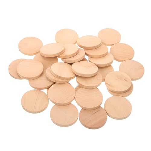 Gatuida 50 Stück Runde Holzscheiben Naturbelassene Holzscheiben zum Basteln DIY Holzplättchen Robustem Holz Blanko und Unlackiert für Kreative Handwerksprojekte von Gatuida