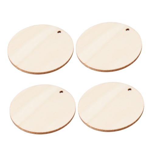 Gatuida 50 Stück Runde Holzscheiben mit Loch DIY Bastelmaterial für Heimdekoration Hochzeit Weihnachtsprojekte Malen und Geschenkverpackung von Gatuida