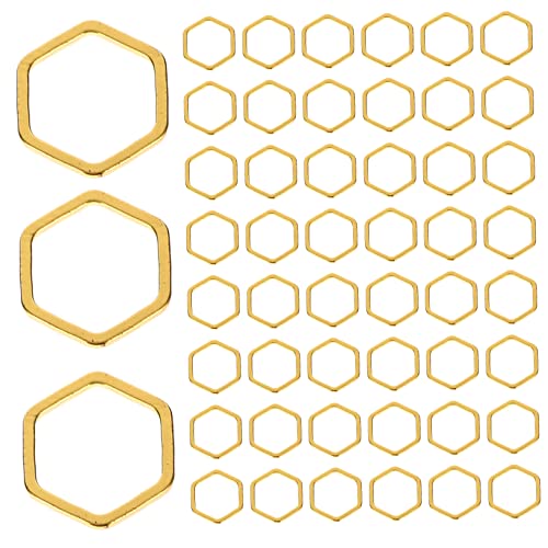 Gatuida 50 Stück Sechseckige Ohrring Anhänger Geometrische DIY Charms für Schmuckherstellung Hohlrahmen für Kreative Projekte für Armbänder und Mehr von Gatuida