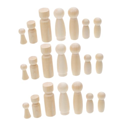 Gatuida 50 Stück Unbemalte Holzfiguren zum Bemalen DIY Holzpuppen Bastelset aus Hochwertigem Holz Glatte Oberfläche Langlebige Holzspielfiguren für Kreative Wohnkultur von Gatuida
