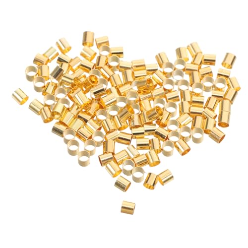 Gatuida 500 Stück Crimp Röhrenperlen Goldene Quetschperlen für Schmuckherstellung Crimp End Caps für Armbänder und DIY Projekte Vielseitige Anwendung Gatuida 500 Stück Crimp Röhrenperlen Goldene Quetschperlen für Schmuckherstellung Crimp End Caps für Armbänder und DIY Projekte Vielseitige Anwendung von Gatuida