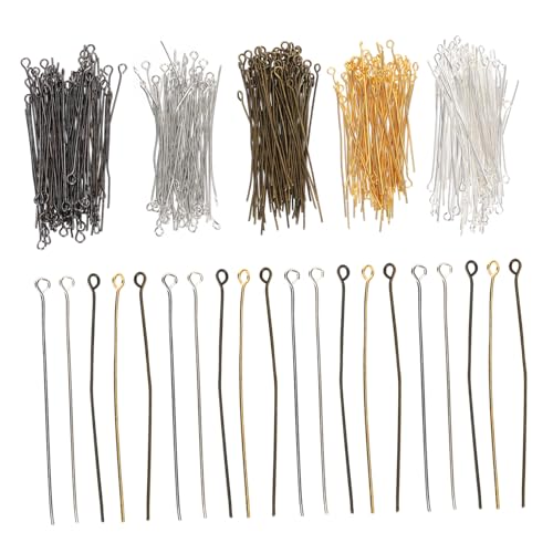 Gatuida 500 Stück Metallkopfstecknadeln Schmuckherstellung Zubehör mit Kopf für Ohrringe Armbänder Anhänger DIY Perlen Verbinden Langlebig und Vielseitig in Praktischer Aufbewahrungsbox von Gatuida