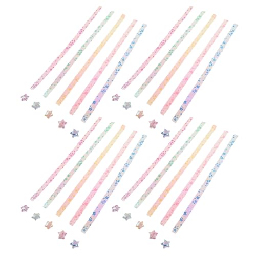 Gatuida 500 Stück Origami Stern Bastelset Metallic Glitter Faltstreifen Papier für DIY Dekorationen Einfache Faltung Vielseitig für Bastelprojekte von Gatuida