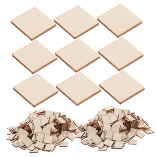 Gatuida 500 Stück Unbemalte Quadratische Holzscheiben Blanko Holzplatten für DIY Basteln Gravur Malerei Kreative Projekte Rustikale Holzstücke für Wohnkultur von Gatuida