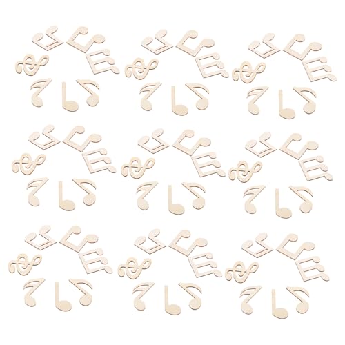 Gatuida 50Stücke Musiknoten Holzausschnitte Unvollendete Holzverzierungen für DIY Bastelarbeiten Natürliche Musiknoten Dekorationen Beige für Geburtstagsfeiern von Gatuida