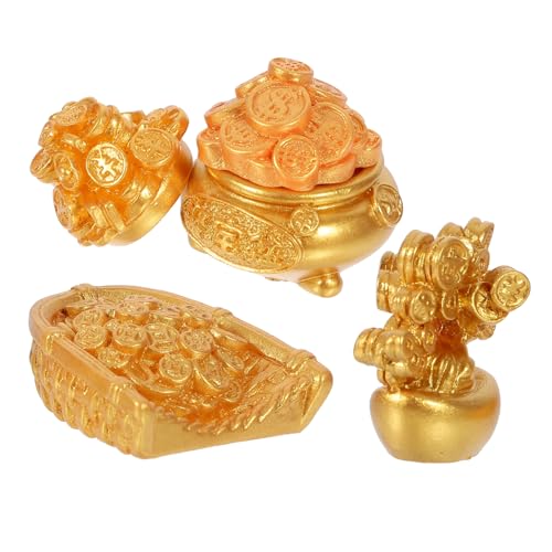 Gatuida 5St Schatzornamente kulich Form Chinese New Year Decoration goldene Szenenlayout, Schatzdekoration Feng Shui Schatzbecken Mond- frühlingsfest Szene Miniatur- Plastik Gatuida 5St Schatzornamente kulich Form Chinese New Year Decoration goldene Szenenlayout, Schatzdekoration Feng Shui Schatzbecken Mond- frühlingsfest Szene Miniatur- Plastik von Gatuida